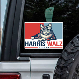 Harris Walz 2024 Cat Obviously Decal | Kamala Harris 2024 Car Decal | Democrat Stickers C1420 - KH2