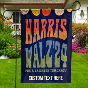 Harris Walz Retro For A Brighter Tomorrow Flag | Kamala Harris 2024 President Flag | Democrat Garden Flag House Flag T1422 - KH2