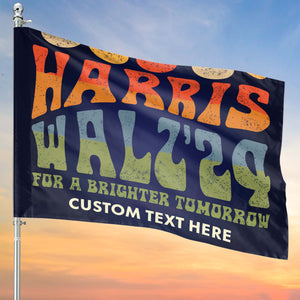 Harris Walz Retro For A Brighter Tomorrow Flag | Kamala Harris 2024 President Flag | Democrat House Flag Garden Flag T1422 - KH2