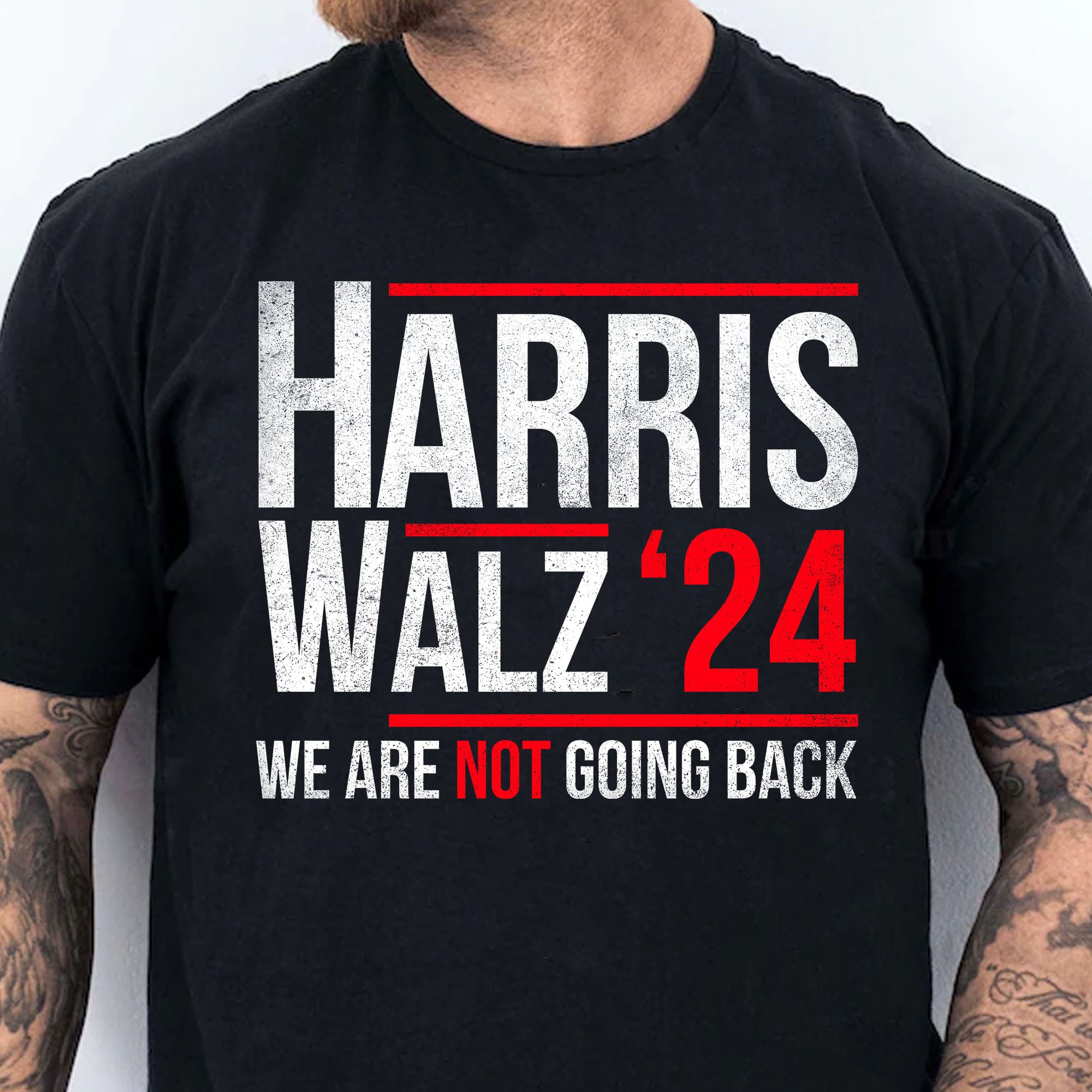 Harris Walz 2024 We Are Not Going Back Shirt | Kamala Harris 2024 Shirt | Democrat Shirt Dark K1432 - KH2