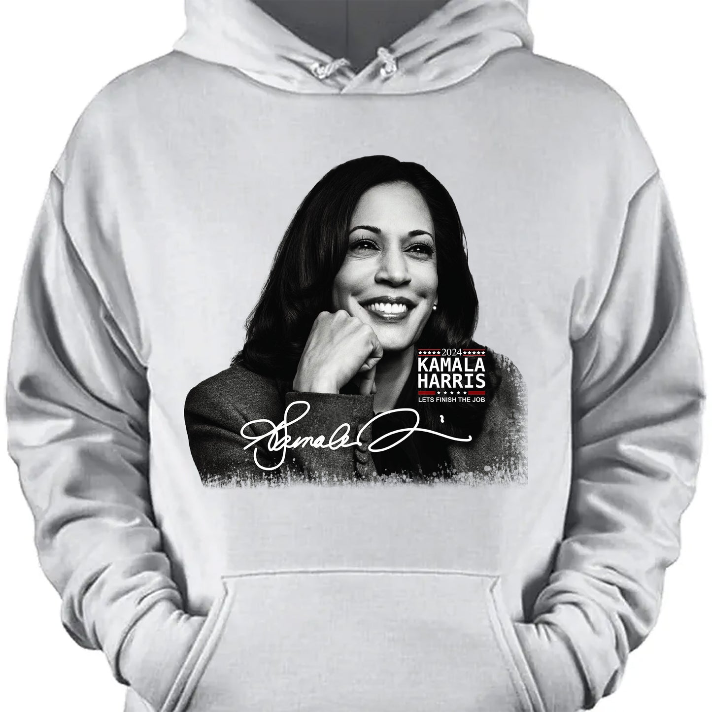 Kamala Harris Let's Finish The Job Signature Shirt | Kamala Harris 2024 Shirt | Democrat Shirt Dark T1435 - KH2