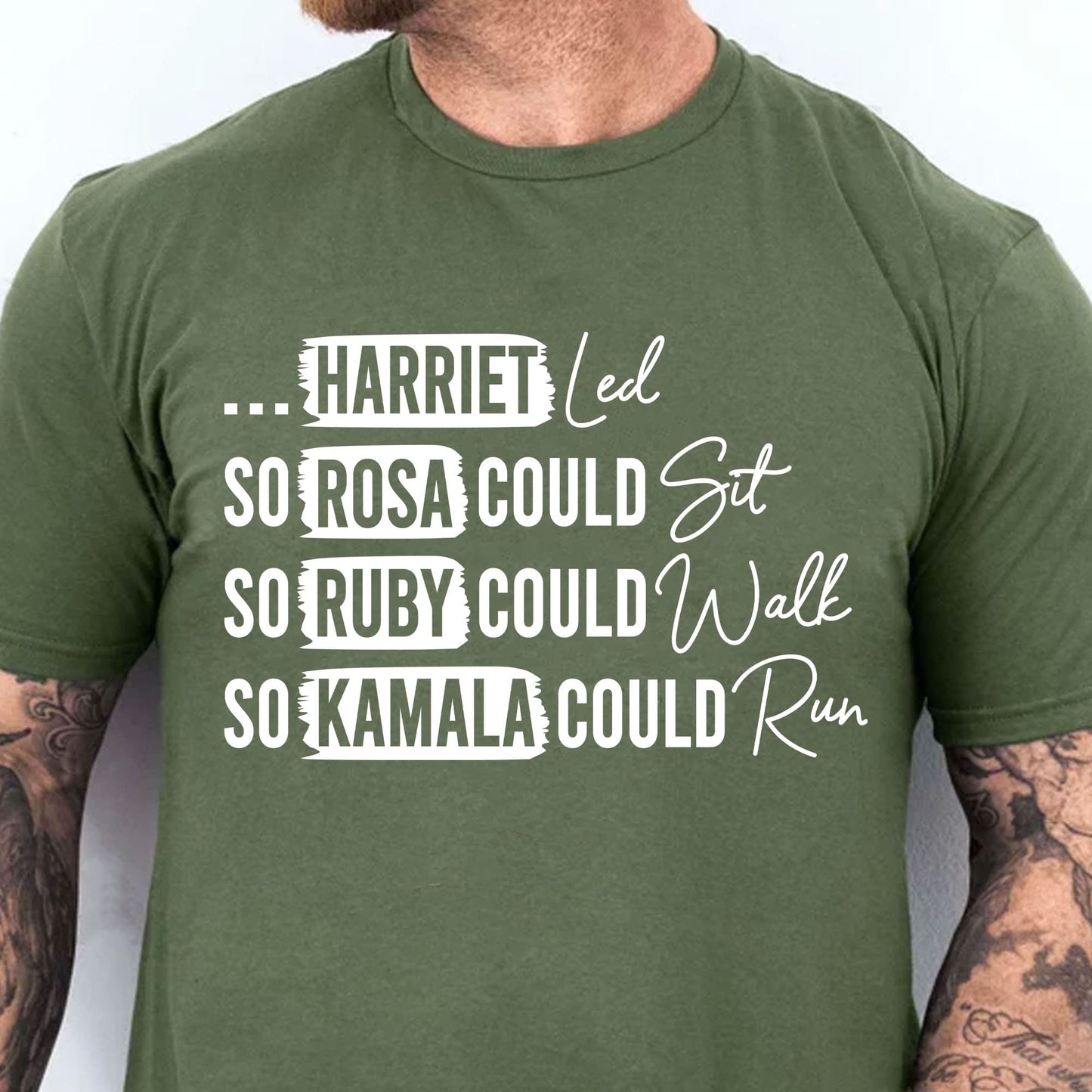Rosa Could Sat So Ruby Could Walk So Kamala Could Run Shirt | Kamala Harris 2024 Shirt | Democrat Shirt Dark T1436 - KH2