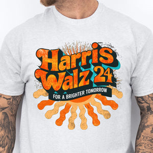 Harris Walz Retro For A Brighter Tomorrow Shirt | Kamala Harris 2024 Shirt | Democrat Shirt Bright T1439 - KH2