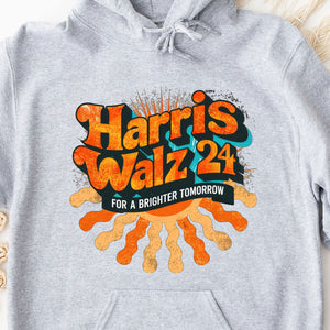 Harris Walz Retro For A Brighter Tomorrow Shirt | Kamala Harris 2024 Shirt | Democrat Shirt Bright T1439 - KH2