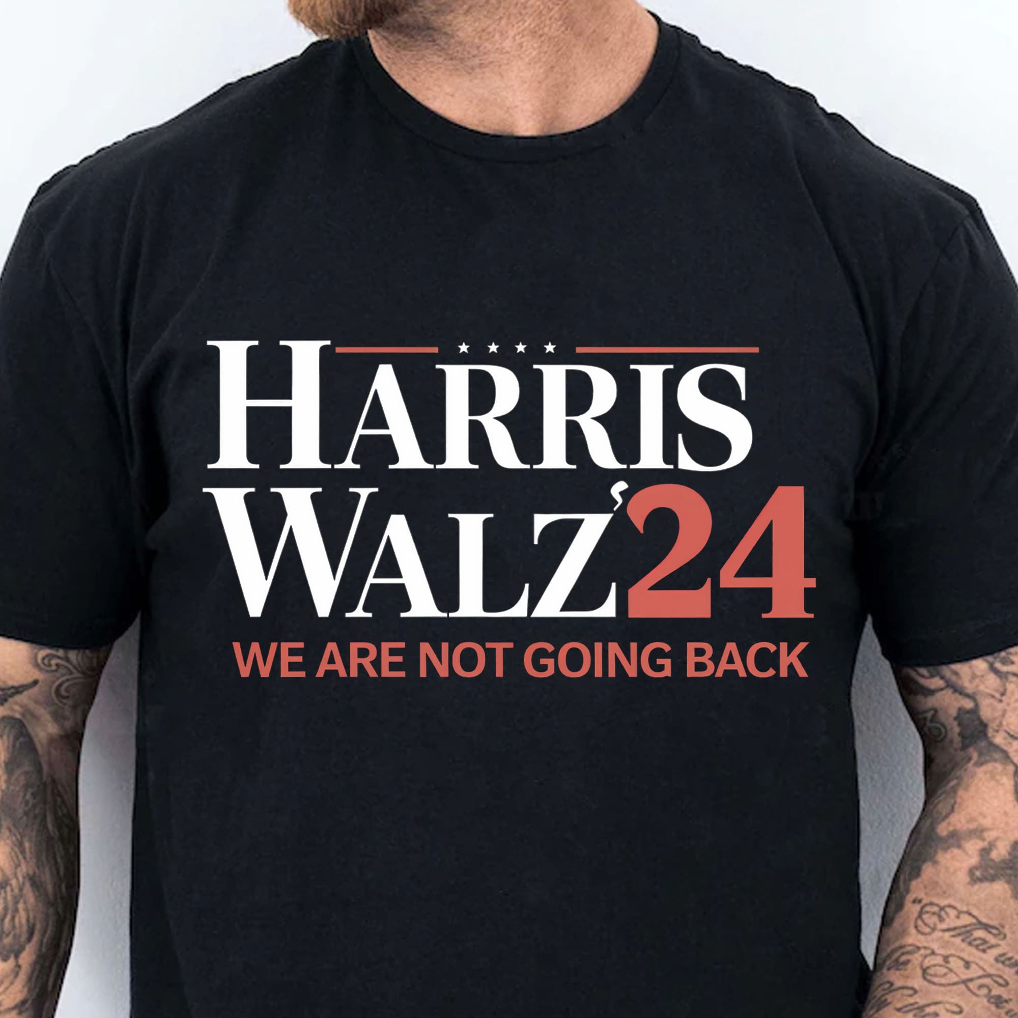 Harris Walz We Are Not Going Back Shirt | Kamala Harris 2024 Shirt | Democrat Shirt Dark T1440 - KH2