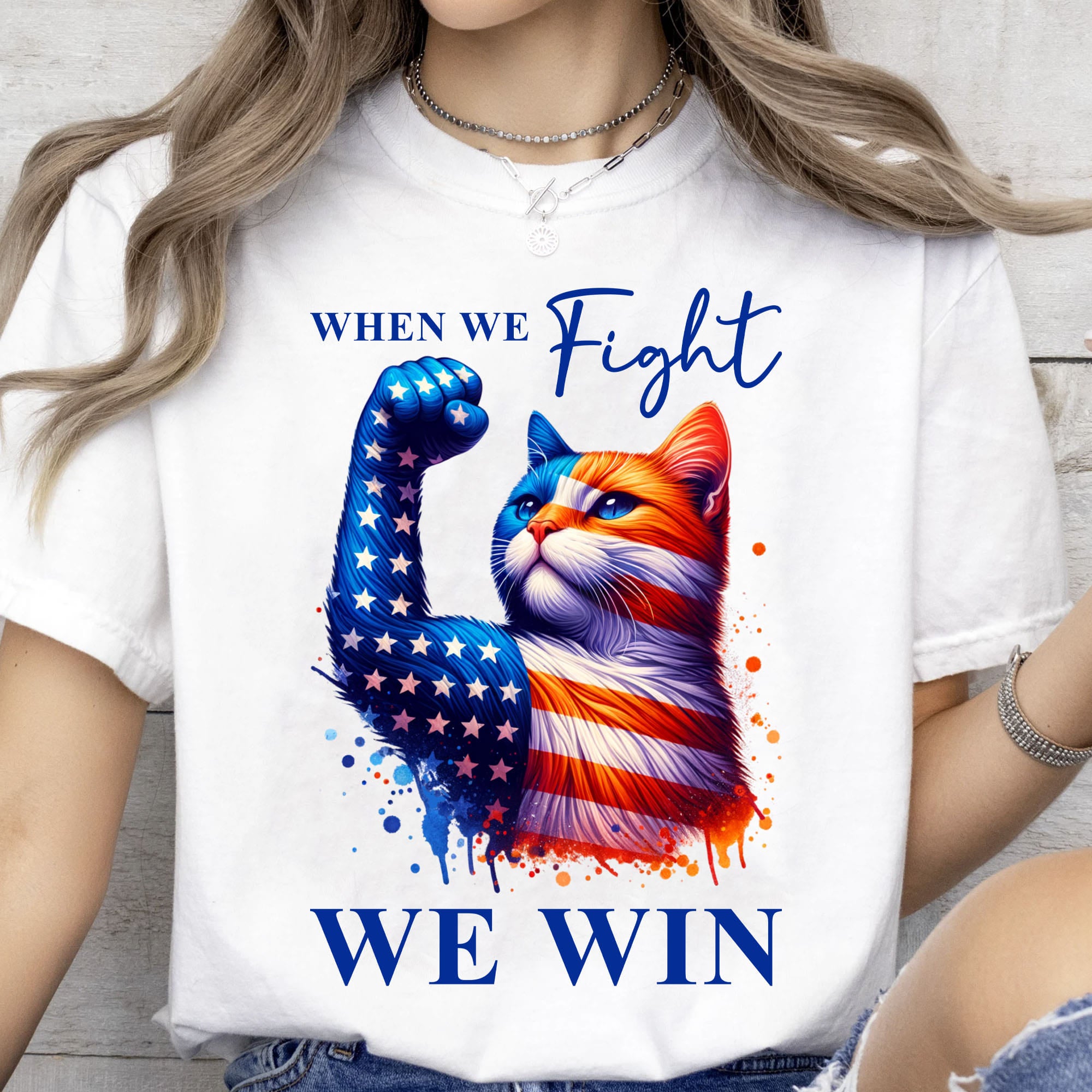 When We Fight We Win Shirt | Kamala Harris 2024 Shirt | Democrat Shirt Bright T1442 - KH2