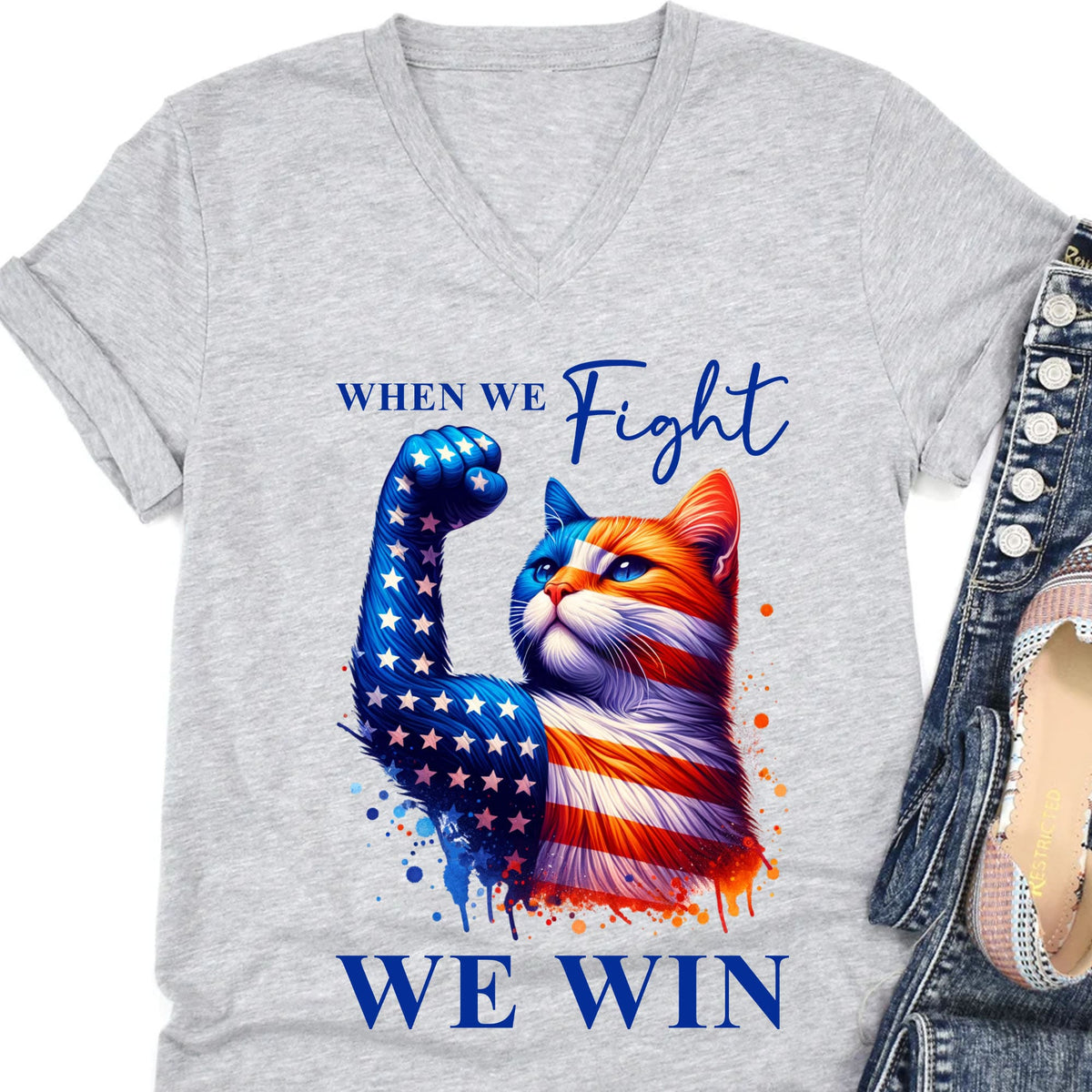 When We Fight We Win Shirt | Kamala Harris 2024 Shirt | Democrat Shirt Bright T1442 - KH2