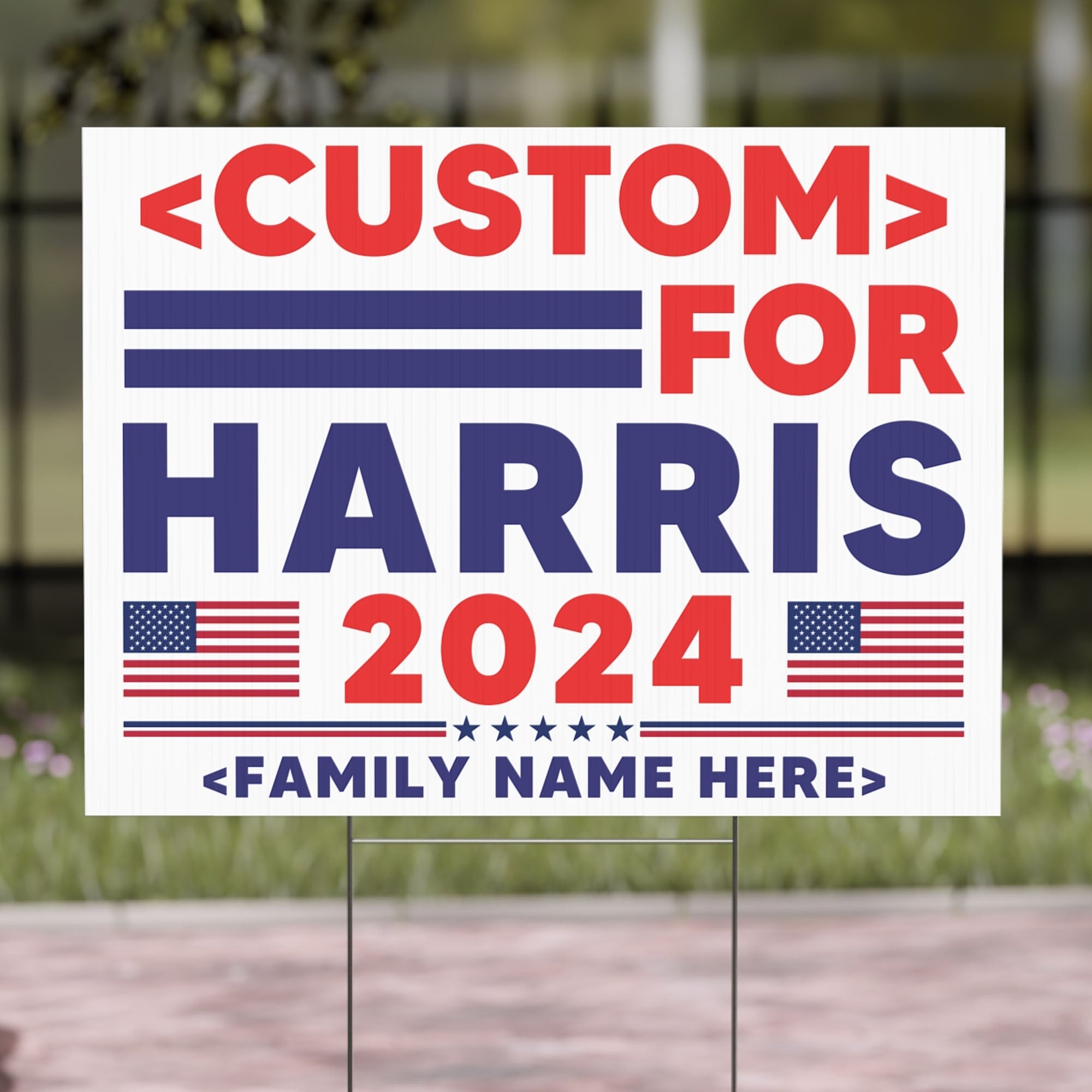 Custom Job for Harris 2024 Election, Kamala Harris 2024 Yard Sign, Democrat Yard Sign H-Stake Stand Include C1445 - KH2