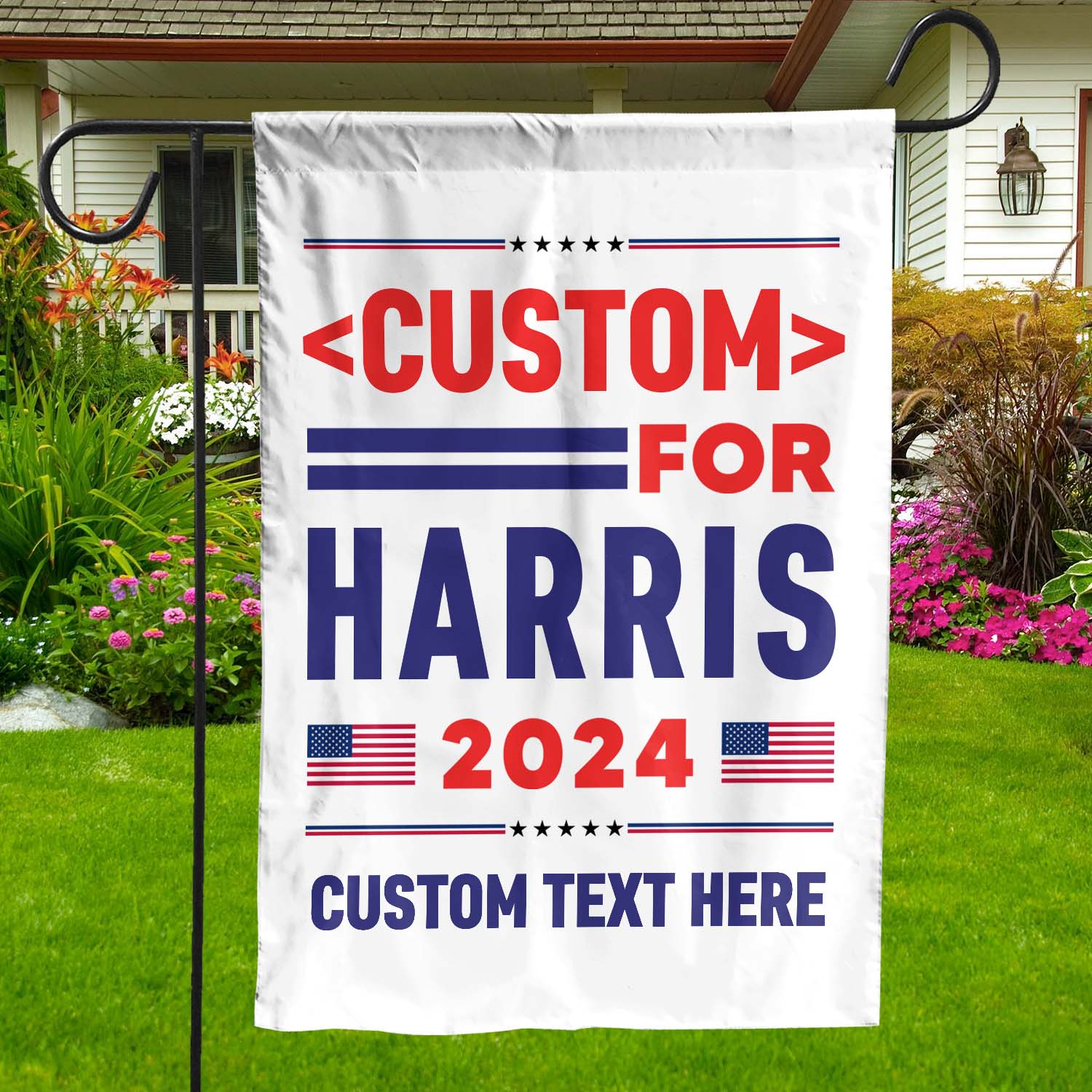 Custom Job For Harris 2024 Flag | Kamala Harris 2024 Flag | Democrat Garden Flag House Flag T1445 - KH2