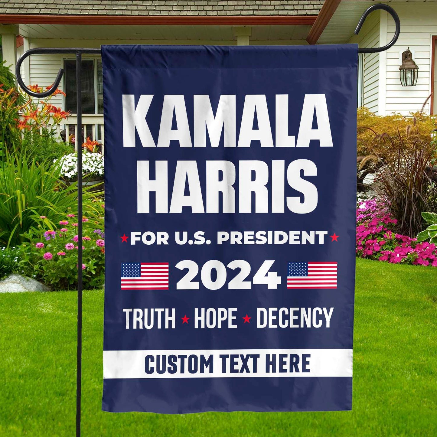 Kamala Harris Truth Hope Decency Flag | Kamala Harris 2024 Flag | Democrat Garden Flag House Flag T1447 - KH2