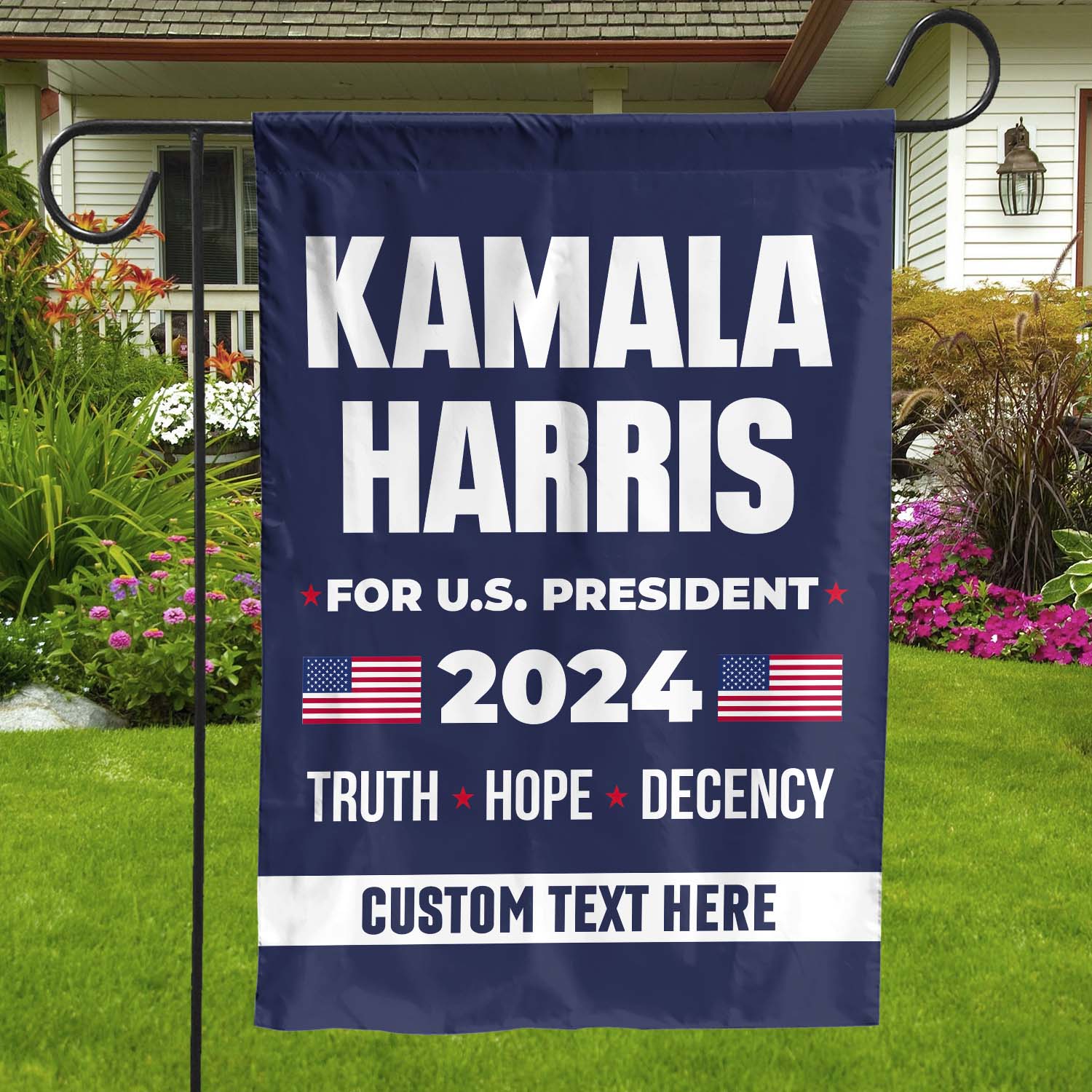 Kamala Harris Truth Hope Decency Flag | Kamala Harris 2024 Flag | Democrat Garden Flag House Flag T1447 - KH2