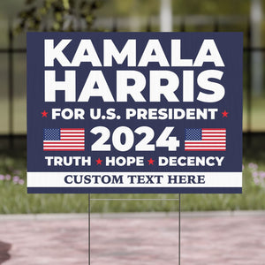 Kamala Harris Truth Hope Decency Yard Sign | Kamala Harris 2024 Yard Sign | Democrat Yard Sign T1447 - KH2