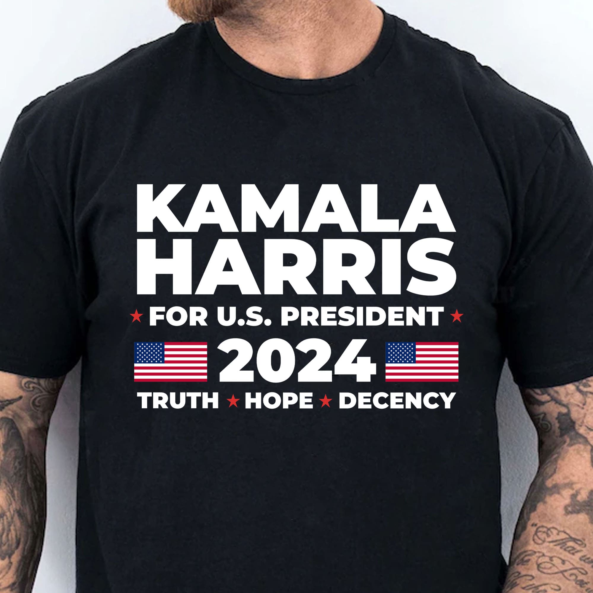 Kamala Harris Truth Hope Decency Shirt | Kamala Harris 2024 Shirt | Democrat Shirt Dark T1447 - KH2