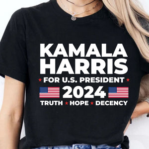 Kamala Harris Truth Hope Decency Shirt | Kamala Harris 2024 Shirt | Democrat Shirt Dark T1447 - KH2