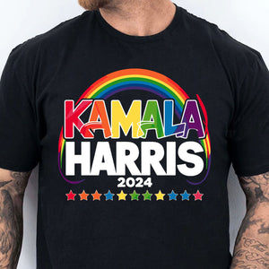 Rainbow Kamala Harris Shirt | Kamala Harris 2024 Shirt | Democrat Shirt Dark T1450 - KH2