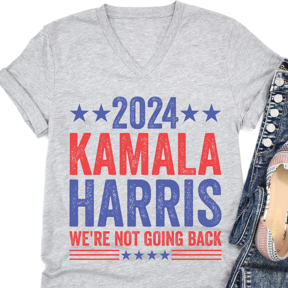Kamala Harris We're Not Going Back Shirt | Kamala Harris 2024 Shirt | Democrat Shirt Bright T1451 - KH2