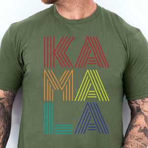 Rainbow Lines Kamala Shirt | Kamala Harris 2024 Shirt | Democrat Shirt Dark T1452 - KH2