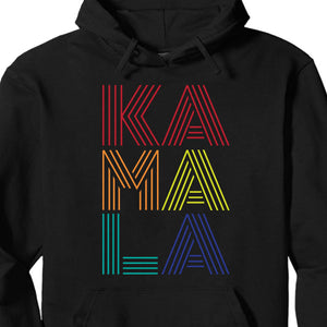 Rainbow Lines Kamala Shirt | Kamala Harris 2024 Shirt | Democrat Shirt Dark T1452 - KH2