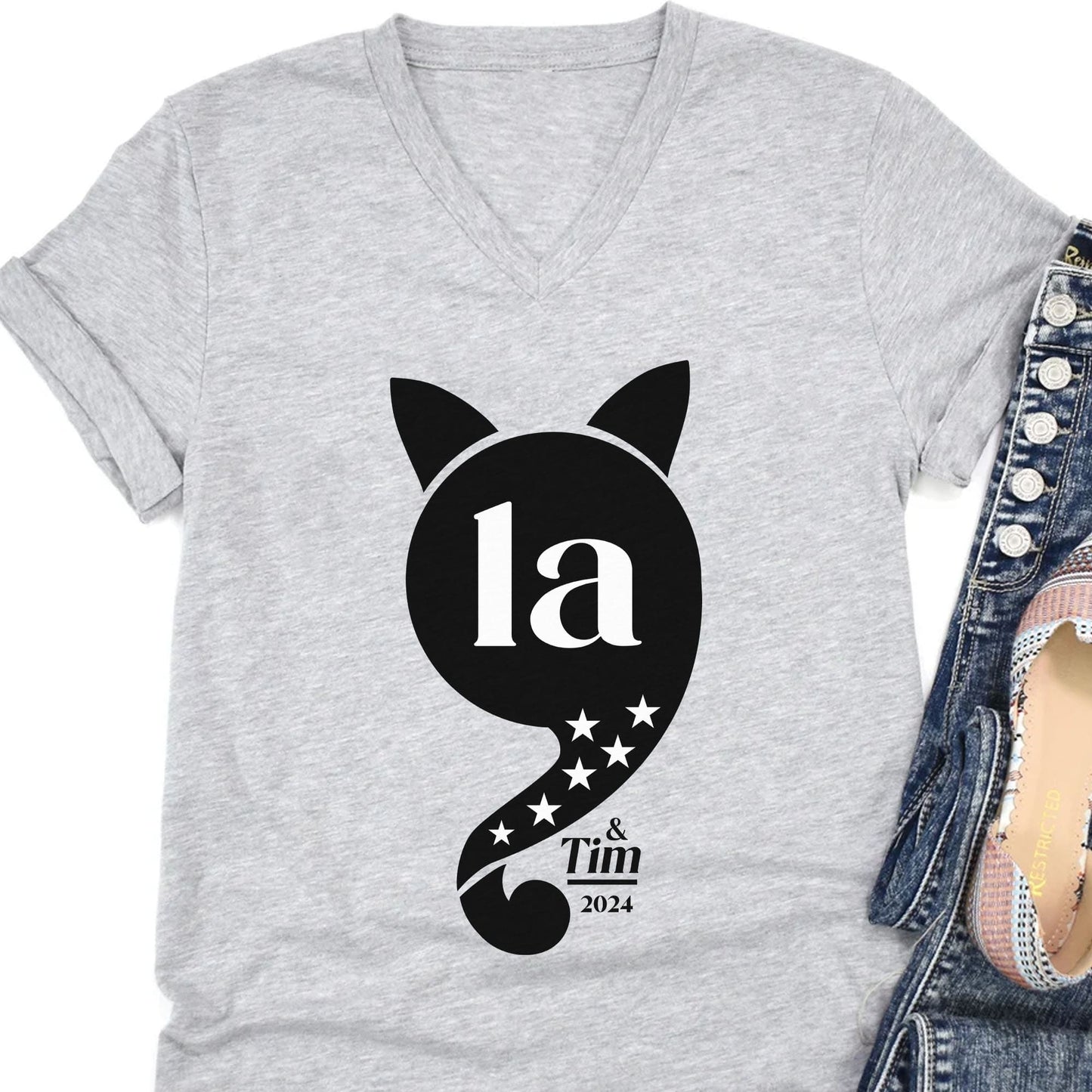Kamala Harris Cat Comma Shirt | Kamala Harris 2024 Shirt | Democrat Shirt Bright T1457 - KH2