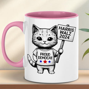 Proud Democat Harris Walz 2024 Mug | Kamala Harris 2024 Mug | Democrat White Mug T1463 - KH2