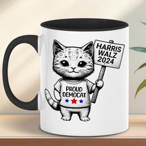 Proud Democat Harris Walz 2024 Mug | Kamala Harris 2024 Mug | Democrat White Mug T1463 - KH2