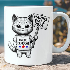 Proud Democat Harris Walz 2024 Mug | Kamala Harris 2024 Mug | Democrat White Mug T1463 - KH2