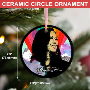 Kamala Harris Signature Ornament | Kamala Harris 2024 Ornament | Democrat Christmas Ceramic Ornament T1470 - KH2