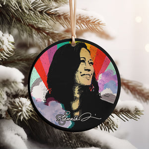 Kamala Harris Signature Ornament | Kamala Harris 2024 Ornament | Democrat Christmas Ceramic Ornament T1470 - KH2