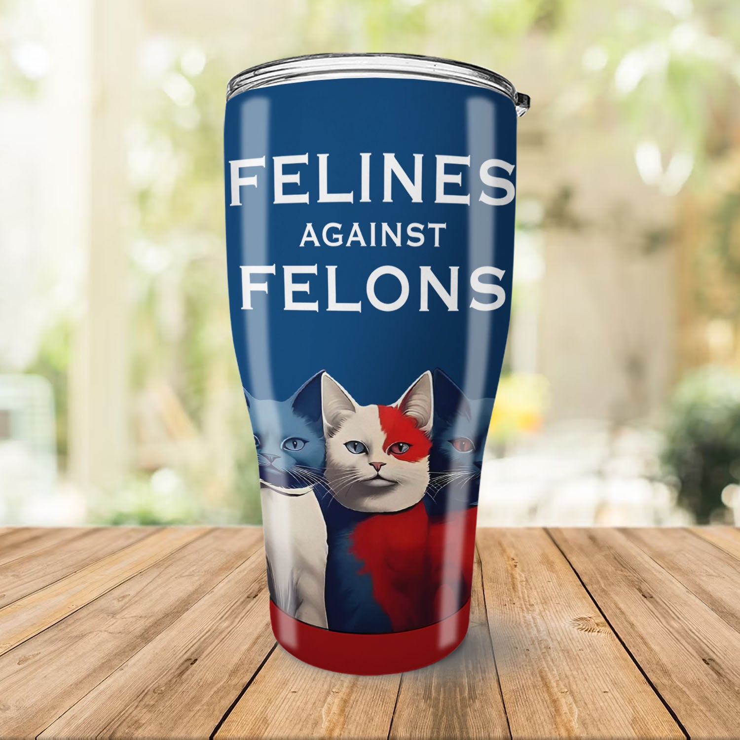 Felines Against Felons | Kamala Harris Tumbler | Democratic Rally 30 Oz Stainless Steel Tumbler T1471 - KH2