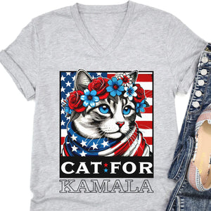 Cats For Kamala Shirt | Kamala Harris 2024 President Shirt | Democrat Shirt Bright T1478 - KH2