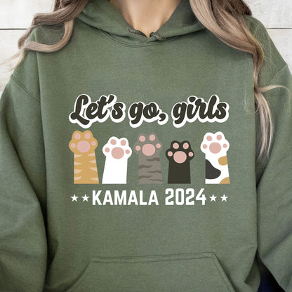 Let's Go Girls Childless Cat Lady Shirt | Democrat Shirt | Kamala Harris 2024 Shirt Dark T1479 - KH2