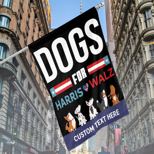 Dogs For Harris Walz Flag | Kamala Harris 2024 Flag | Democrat Garden Flag House Flag T1480 - KH2