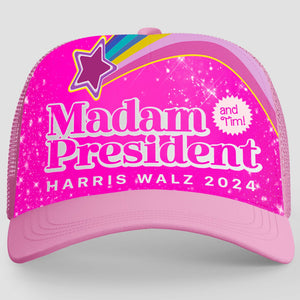 Madam President Cap | Harris Walz 2024 Cap | Kamala Harris 2024 Trucker Cap Hat K1482 - KH2