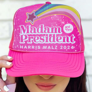 Madam President Cap | Harris Walz 2024 Cap | Kamala Harris 2024 Trucker Cap Hat K1482 - KH2