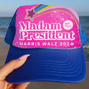 Madam President Cap | Harris Walz 2024 Cap | Kamala Harris 2024 Trucker Cap Hat K1482 - KH2