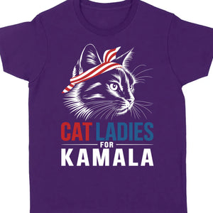 Cat Ladies For Kamala Shirt | Kamala Harris 2024 Shirt | Democrat Shirt Dark K1483 - KH2