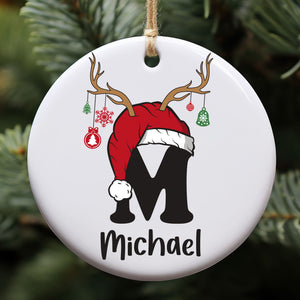 Custom Letter Name Ornament | 2024 Family Ornament | Personalized Christmas Ceramic Ornament Name C1496