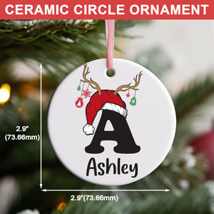 Custom Letter Name Ornament | 2024 Family Ornament | Personalized Christmas Ceramic Ornament Name C1496