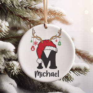 Custom Letter Name Ornament | 2024 Family Ornament | Personalized Christmas Ceramic Ornament Name C1496