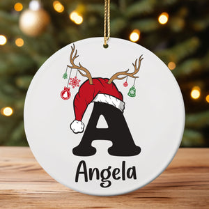 Custom Letter Name Ornament | 2024 Family Ornament | Personalized Christmas Ceramic Ornament Name C1496