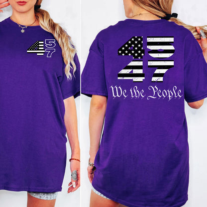 Trump 2024 45 47 Shirts | Funny Trump Tshirts | Republican Nominee Shirts | Republican Political T-shirts | Trump Front & Back Shirt Dark 681497 - GOP