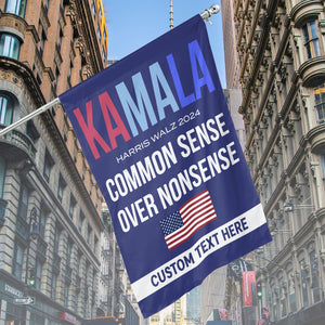 Kamala Common Sense Over Nonsense Flag | Kamala Harris 2024 Flag | Democrat Garden Flag House Flag T1517 - KH2