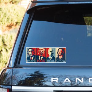 Hope Hate Heal Grow Decal | Kamala Harris 2024 Car Decal | Democrat Stickers T1521 - KH2