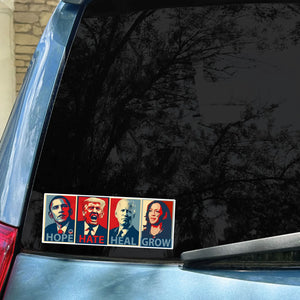 Hope Hate Heal Grow Decal | Kamala Harris 2024 Car Decal | Democrat Stickers T1521 - KH2