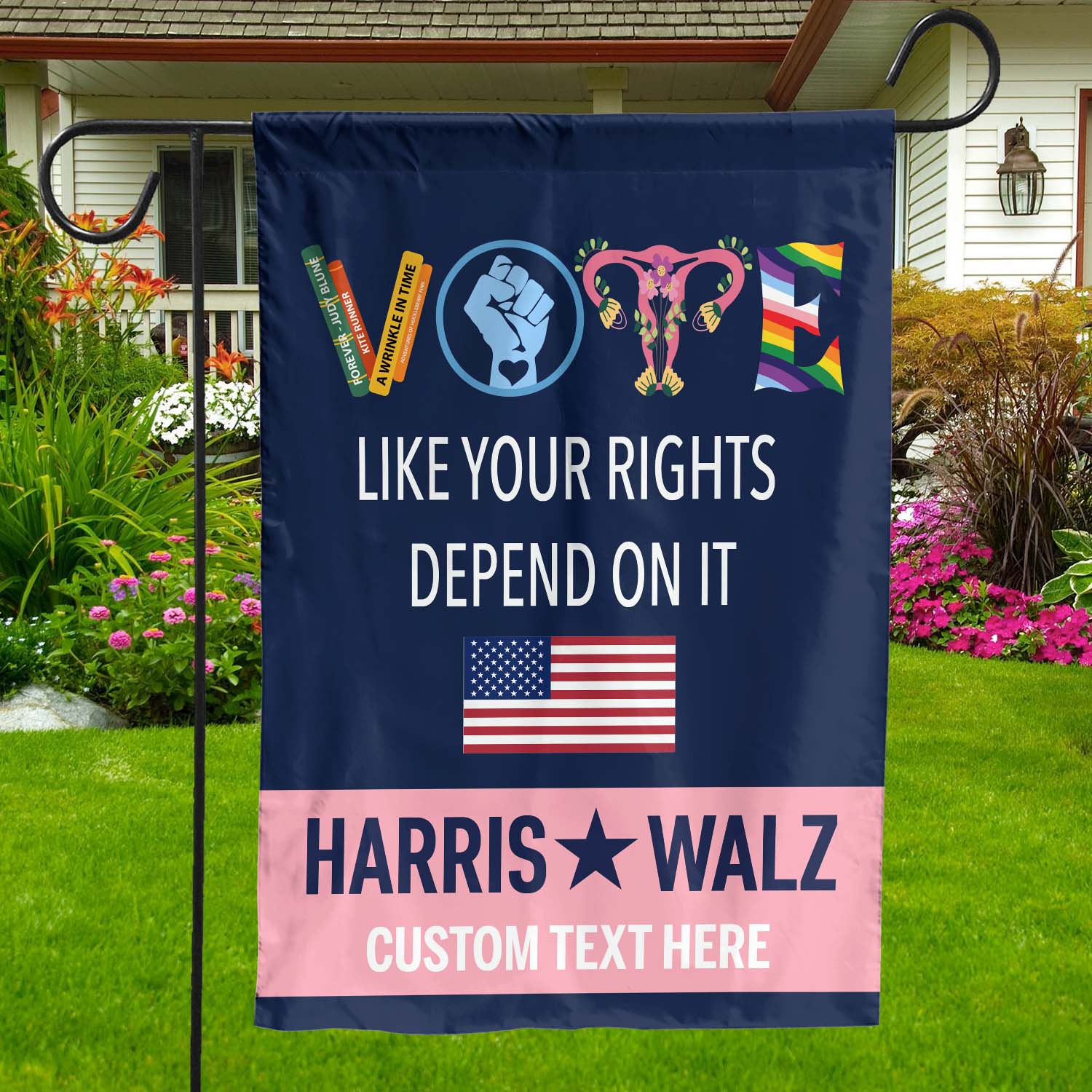 Vote Like Your Rights Depend On It Flag | Kamala Harris 2024 Flag | Democrat Garden Flag House Flag T1522 - KH2