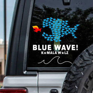 Blue Wave Harris Walz 2024 Decal | Kamala Harris 2024 Car Decal | Democrat Stickers K1528 - KH2