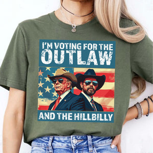 I'm Voting For The Outlaw And The Hillbilly Trump Shirt | Trump Vance Shirt | Trump Supporters Shirt Dark C1537 - GOP