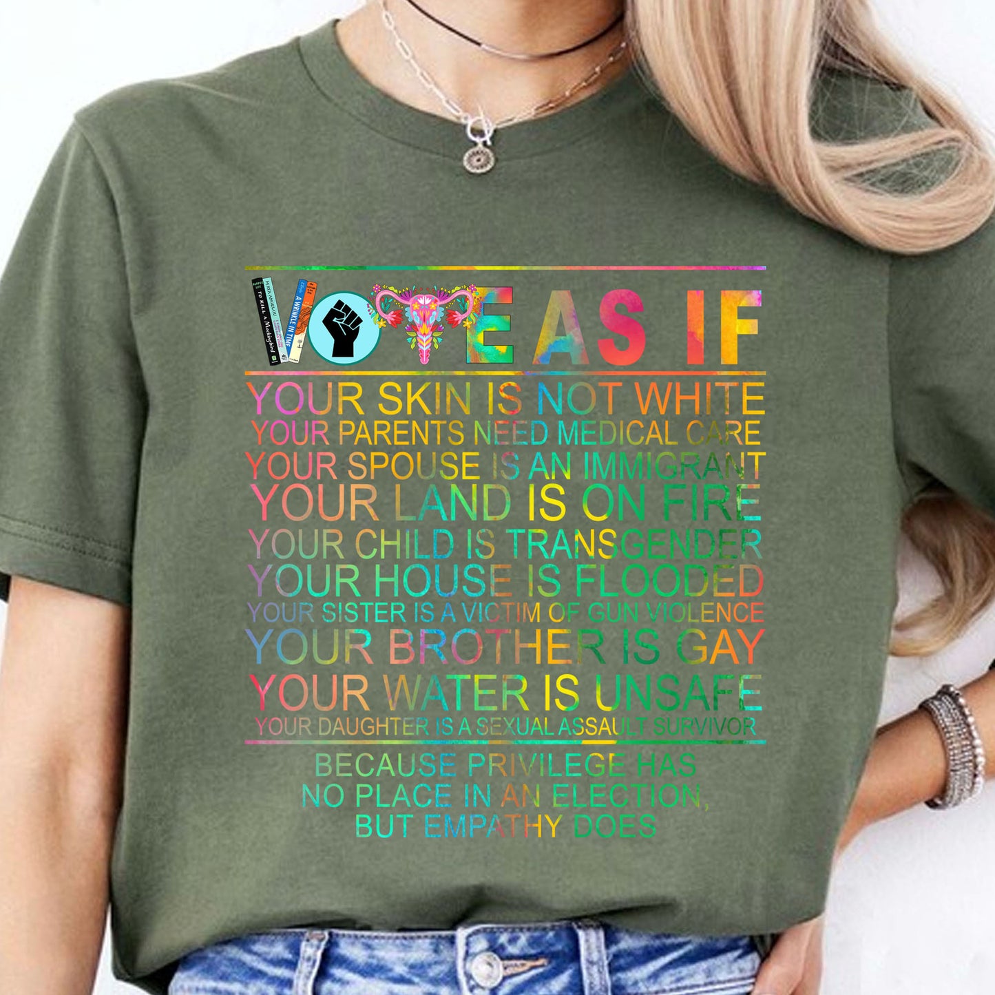 Vote as if Tshirt | Human Rights Shirt | LGBT Rights Gift | Womens Rights Shirt | Kamala Harris 2024 Shirt Dark T1540 - KH2