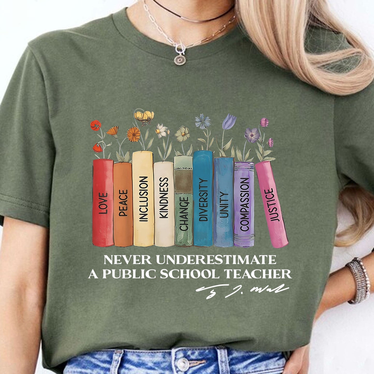 Never Underestimate A Public School Teacher Shirt | Democrat Shirt | Kamala Harris 2024 Shirt Dark T1543 - KH2