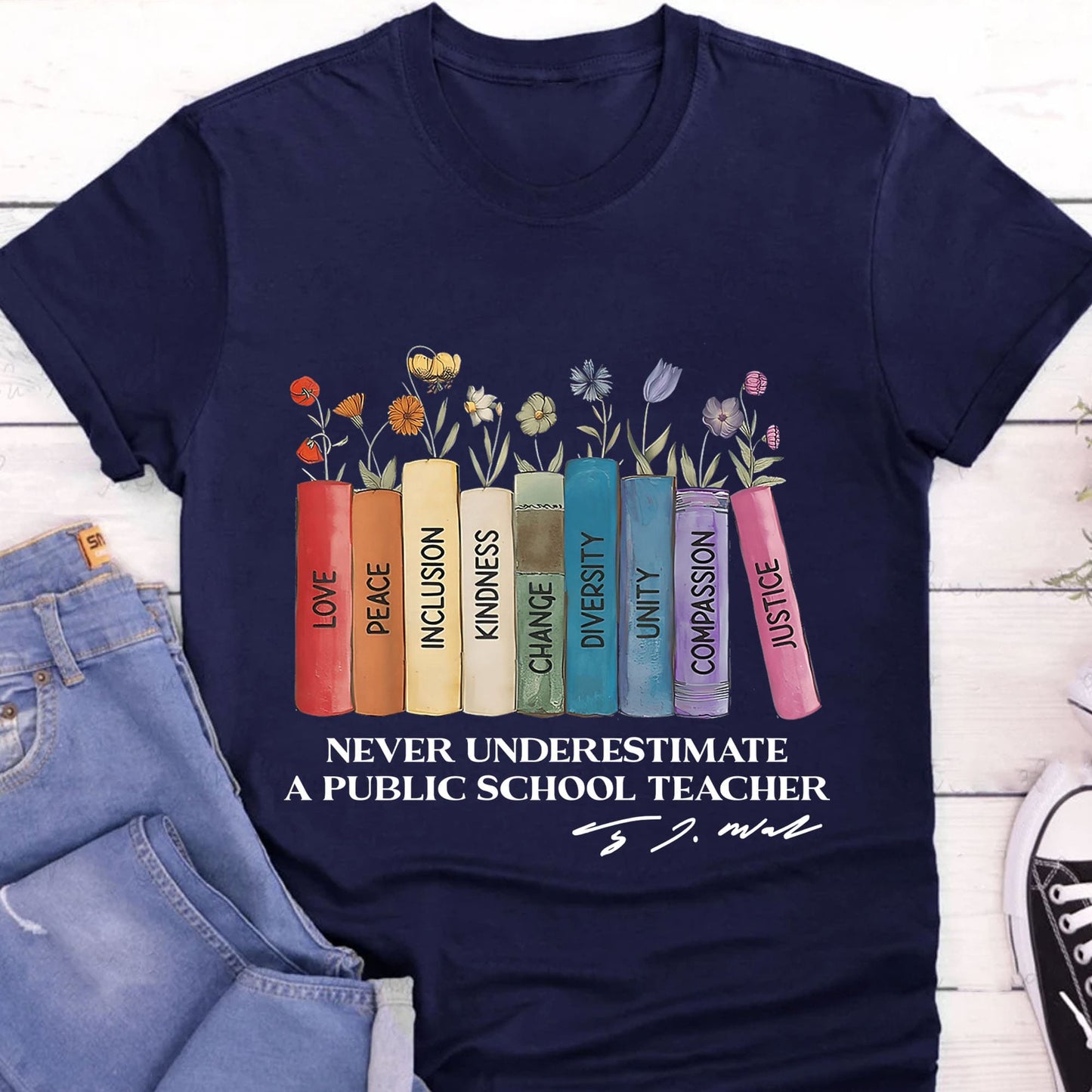 Never Underestimate A Public School Teacher Shirt | Democrat Shirt | Kamala Harris 2024 Shirt Dark T1543 - KH2